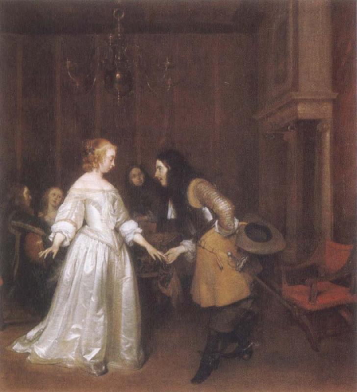 Gerard Ter Borch Dancing Couple France oil painting art
